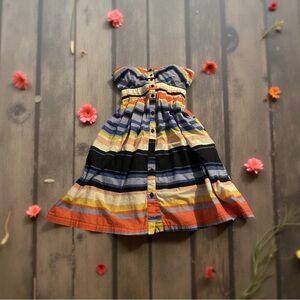 Vivid Striped Multicolor Puff Skirt Dress Striped Party Dress Multi Occasion
